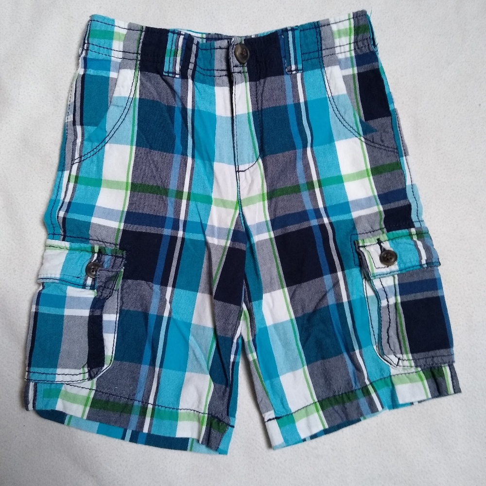 Arizona Boys Shorts Blue Plaid Size 6